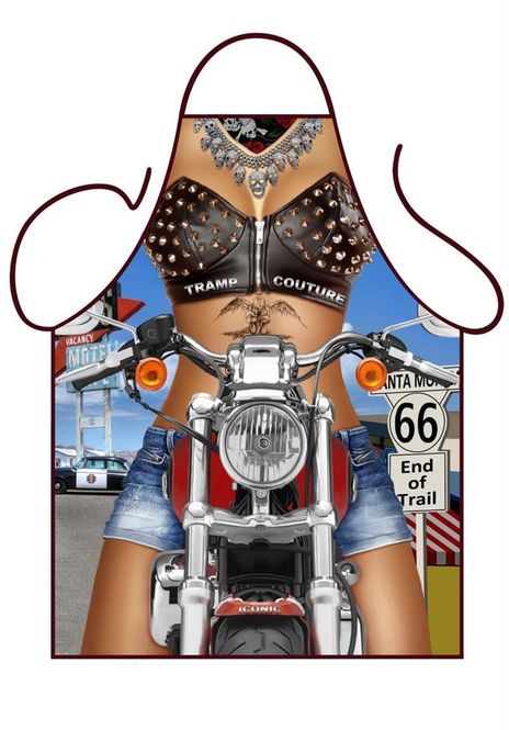 Hovedbilde Grillforkle Med Bikermotiv - Dame