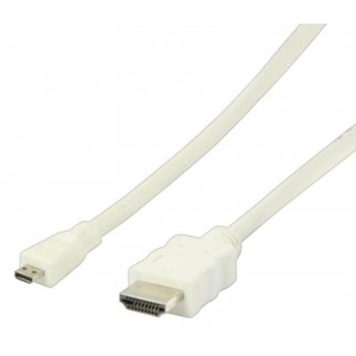 Høyhastighets-HDMI-kabel med Ethernet HDMI-mikrokontakt - HDMI-kontakt 2,00 m HVIT
