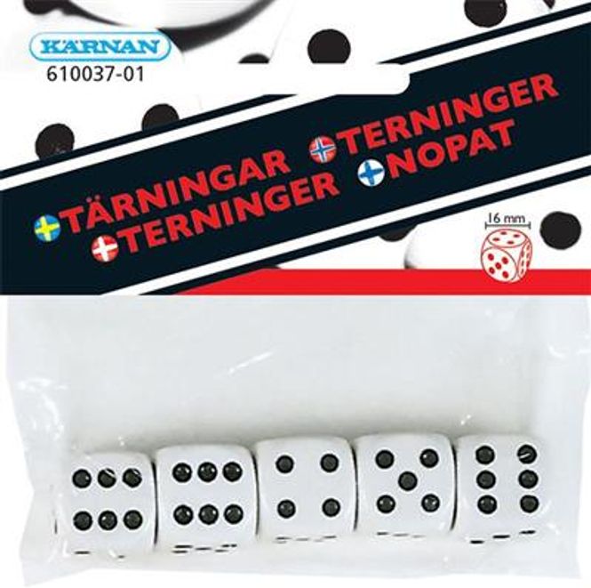 Hovedbilde Terninger - 5 stk. klassiske terninger løse i ...