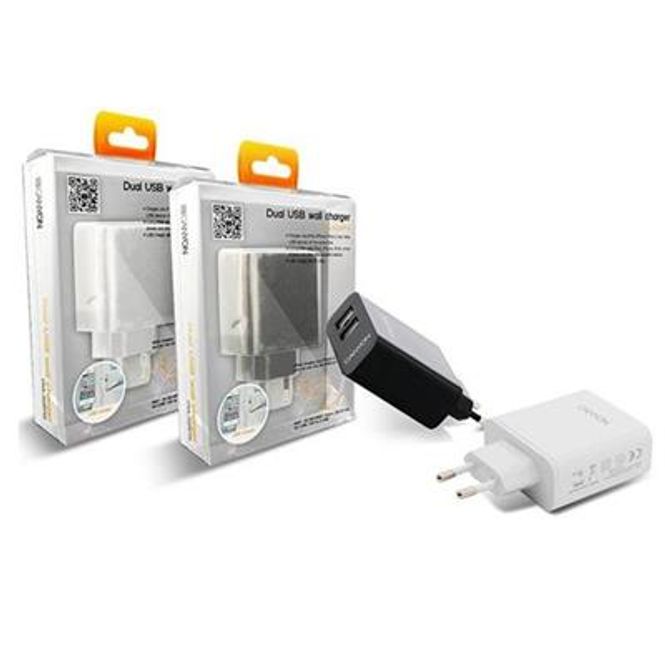 Hovedbilde Dobbel USB Lader Med Veggkontakt For 220 Volt - ...