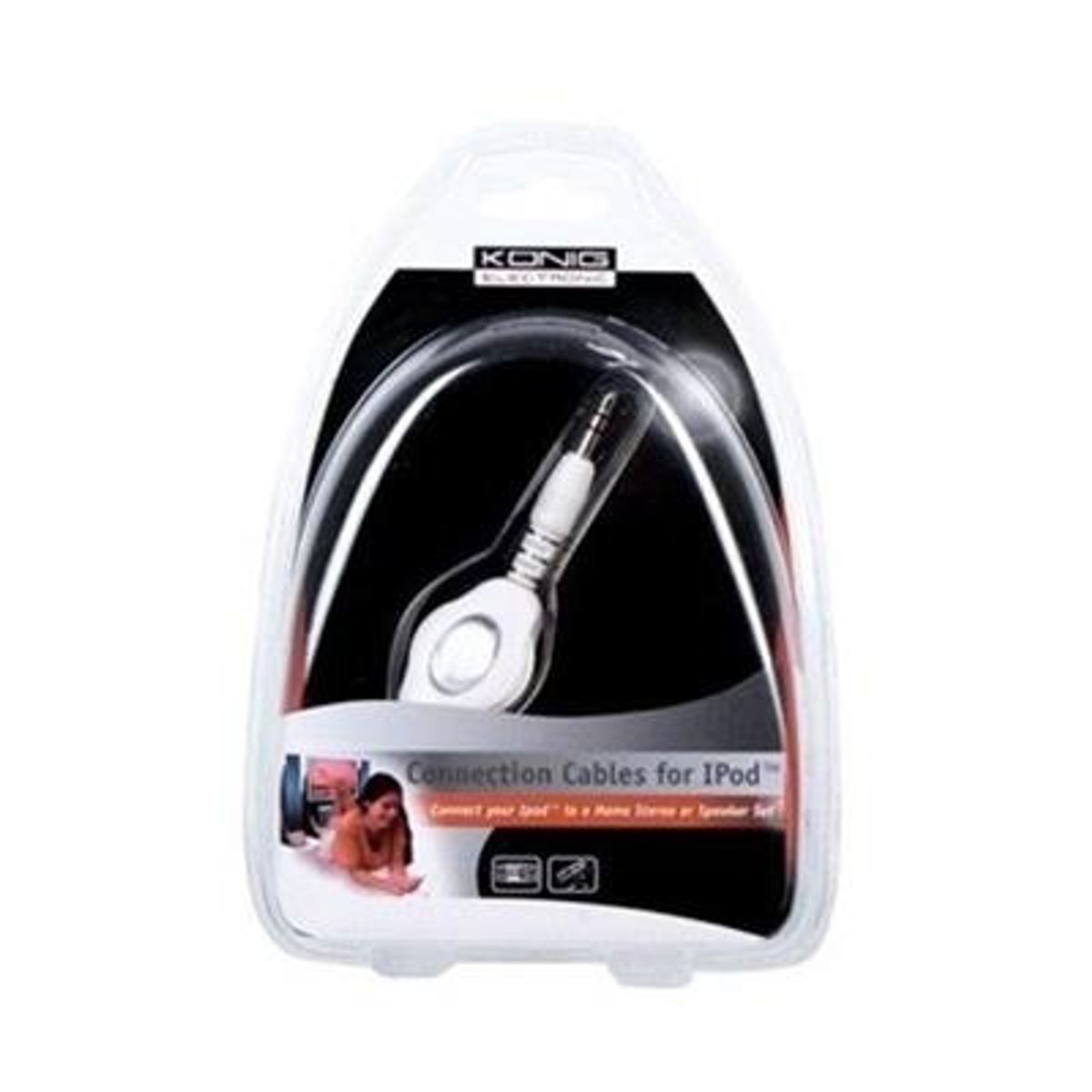 3.5 mm Minijack Forlengerkabel med automatisk innrulling - praktisk aux-kabel