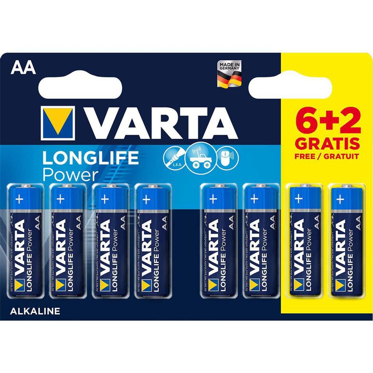 AA Batterier 8 stk i pakke - Varta