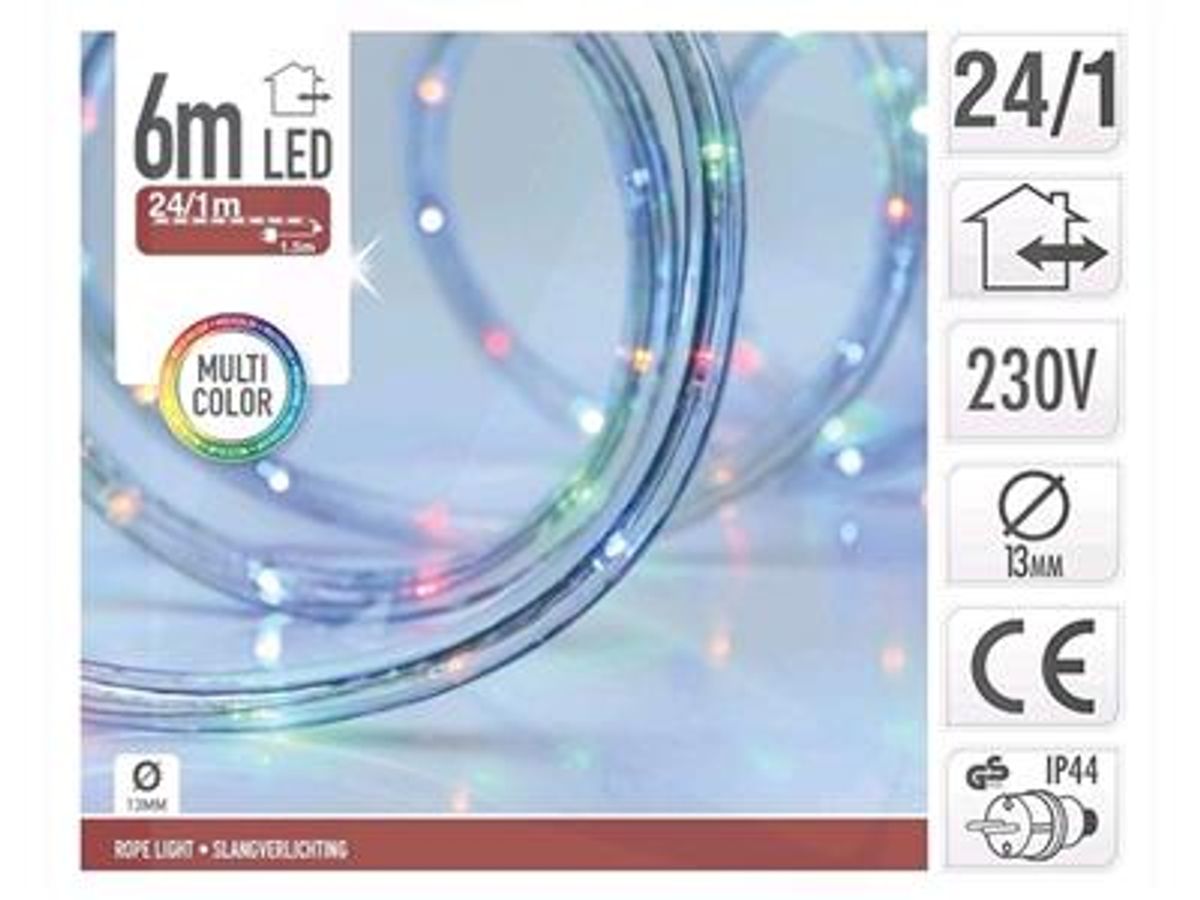 Led-Lys Slange 6 Meter med Fargede Lys - Ute og Inne bruk