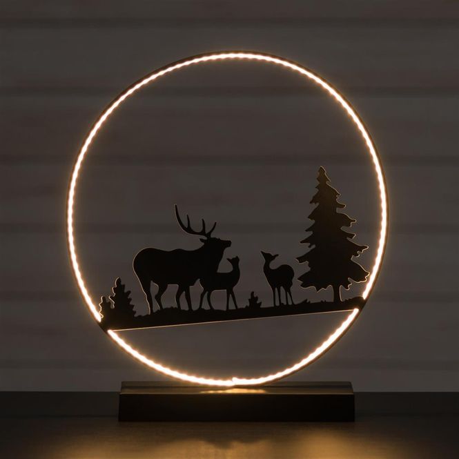 Hovedbilde Juledekorasjon - Reinsdyr med Led-Lys Bue - ...