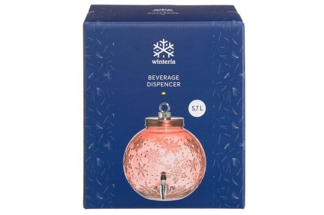Hovedbilde Drikkedispenser i Glass Formet som Rød Julekule ...