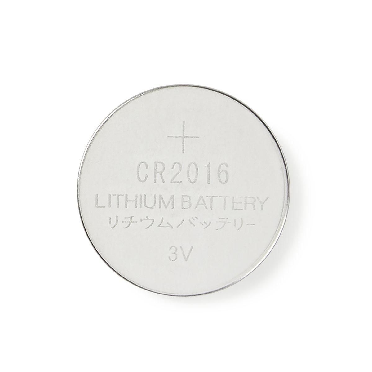 Knappcellebatteri - Litium - CR2016 - 3V DC - 5 stk i pakke