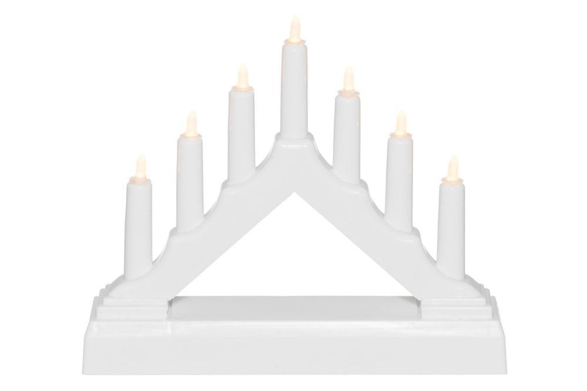 Adventsstake - 7 LED Lys - Batteridrevet, Hvit