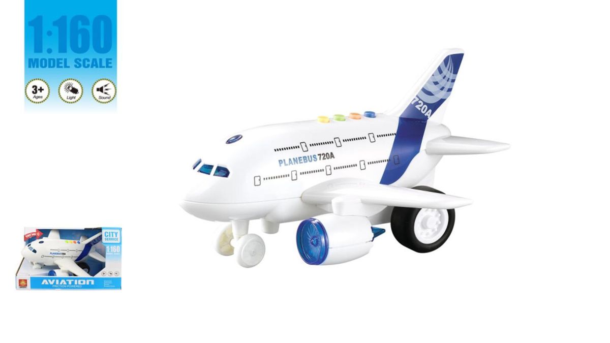 Lekefly - Passasjerfly - 25 cm - Pullback - Realistisk lyd og lys