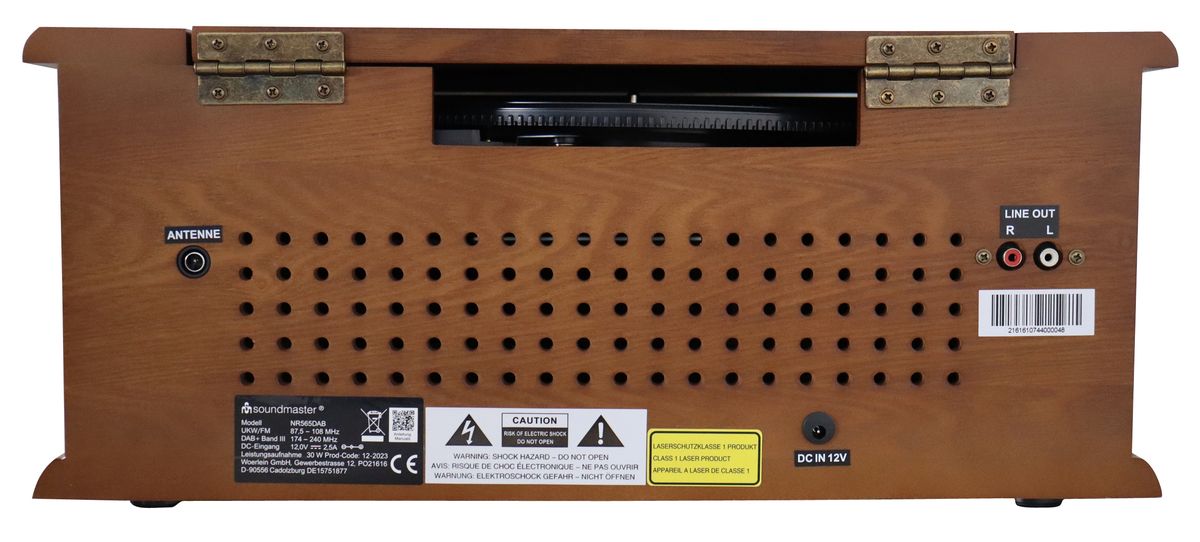 Soundmaster Retro Stereo m/ Platespiller, DAB+, CD og Kassettspiller - Soundmaster NR565DAB