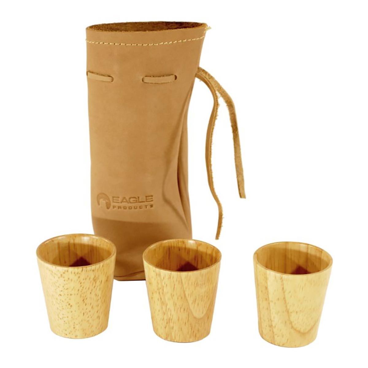 Drammeglass i Tre - 3 stk med Skinnpose