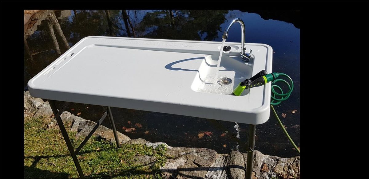 Utekjøkken - Sløyebord - Slaktebord - komplett med vask og armatur - Sammenleggbar