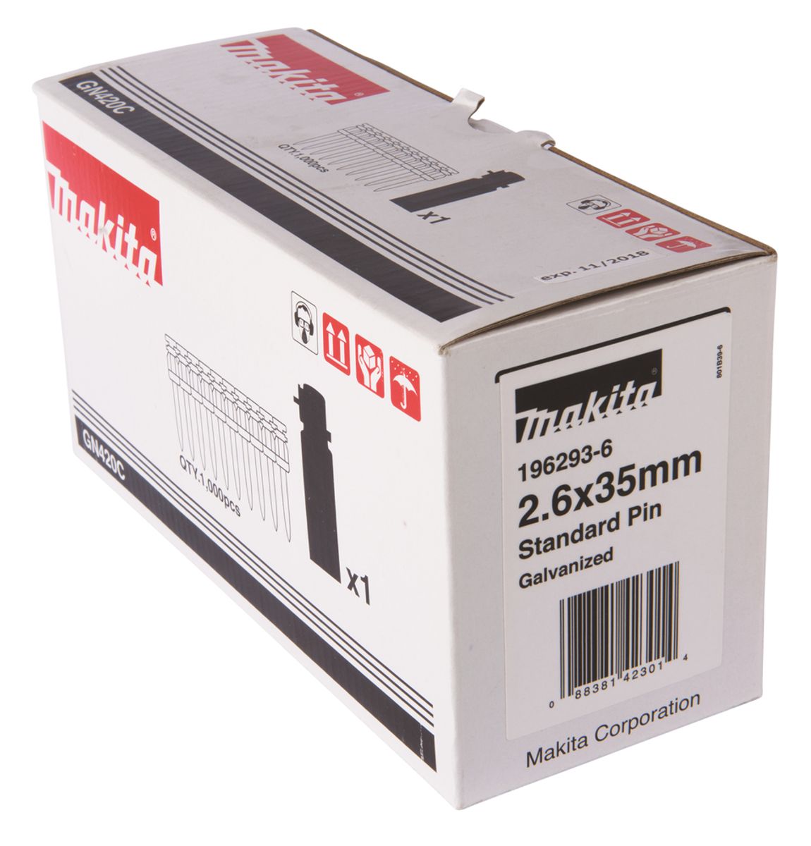 Makita Betongspiker Inkl. Gasspatron 2,6x35 mm 1000 stk. 196293-6