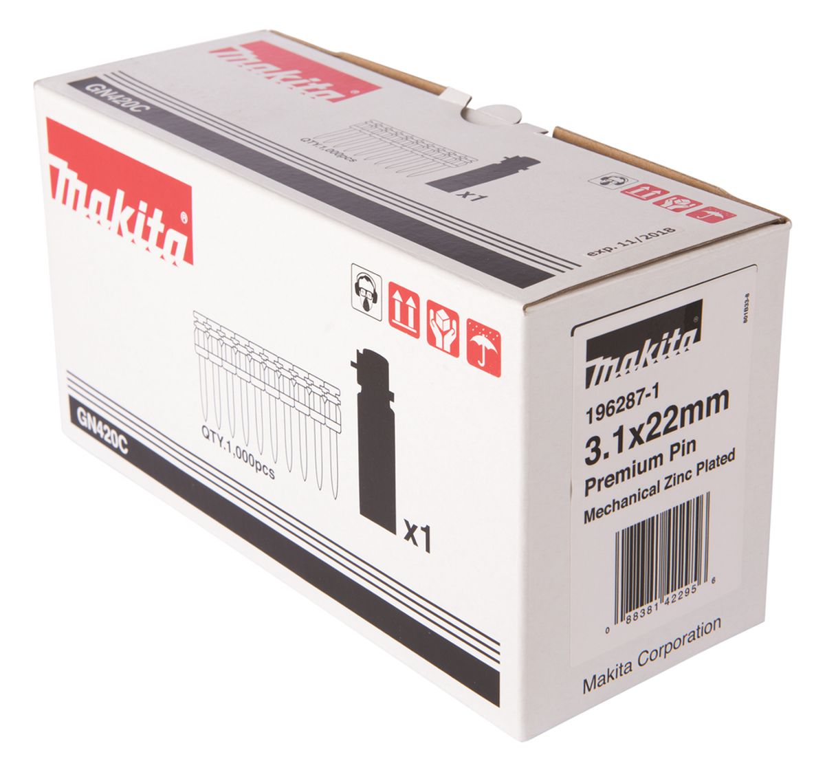 Makita Betongspiker Inkl. Gasspatron 3,1x22 mm 1000 stk. 196287-1