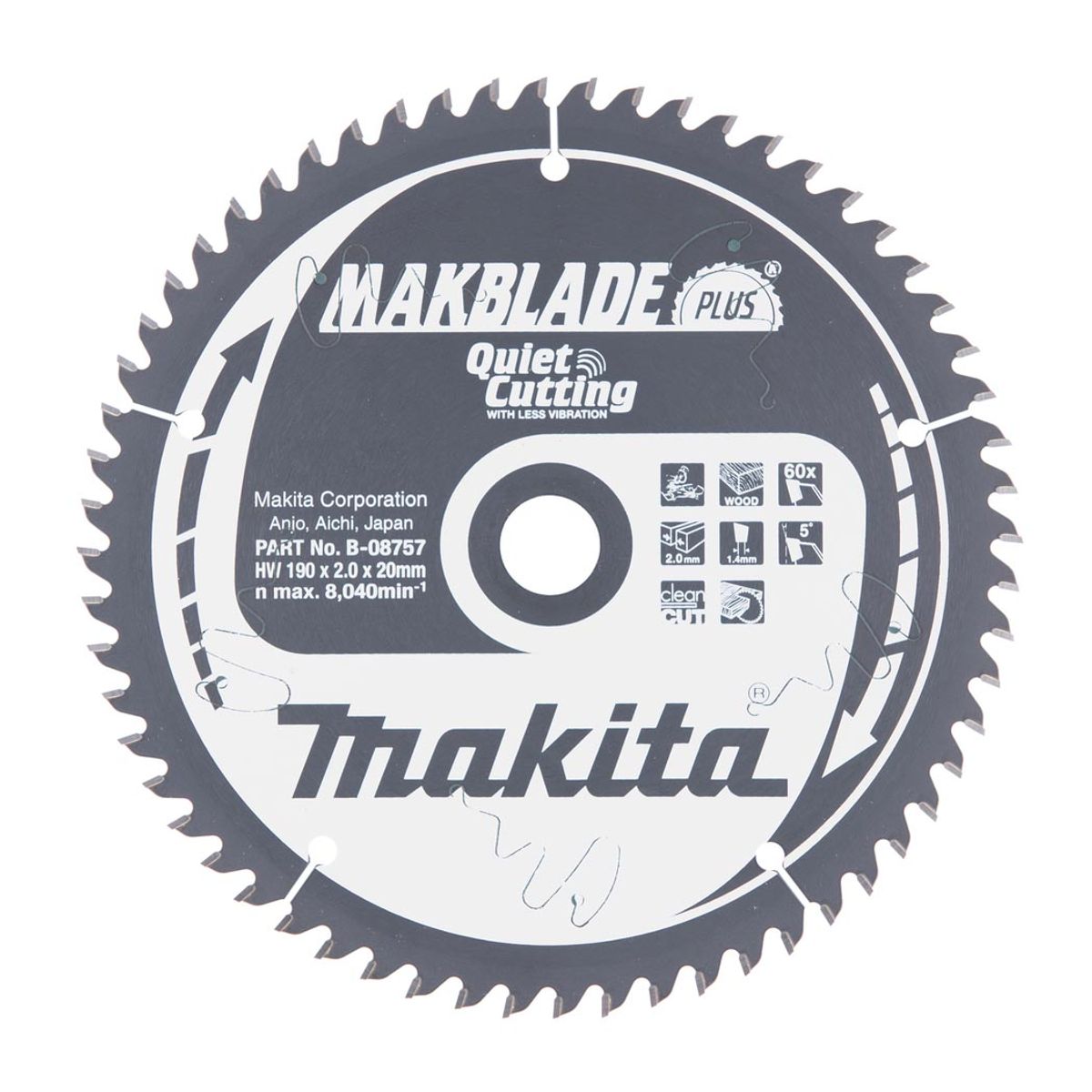 Makita Sirkelsagblad Makblade Plus 190 mm Tre B-08757