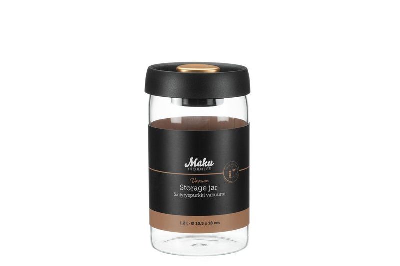 Vakuum Oppbevaringsglass 1,2 Liter med Innebygd Vakuumpumpe – Maku Kitchen Life