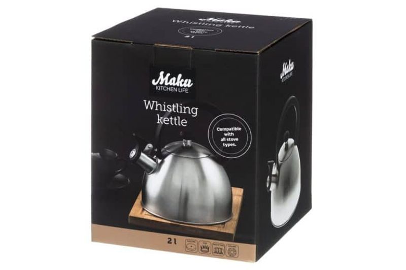 Kaffekjele - Vannkoker Plystrekjele 2 Liter Kjele i Rustfritt Stål