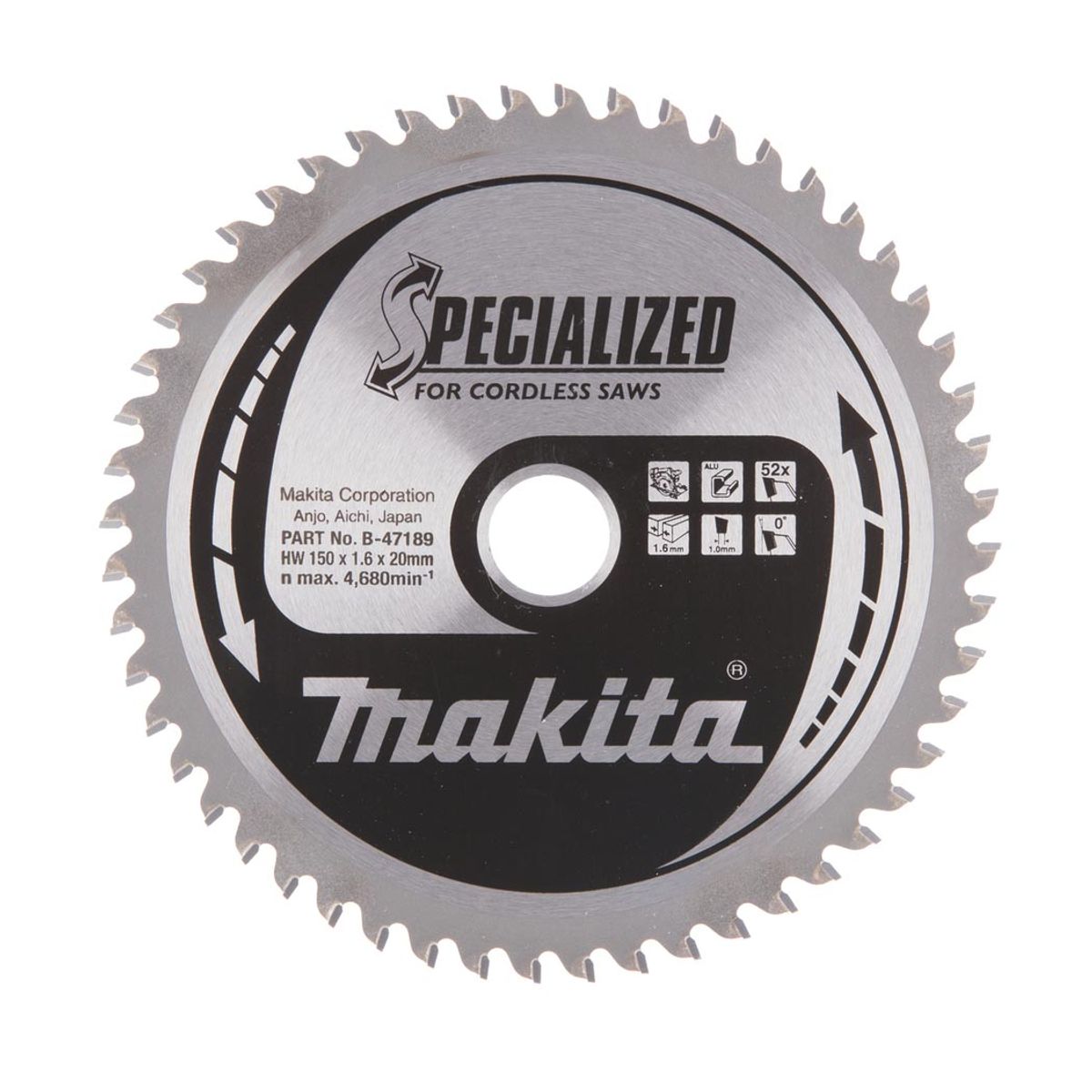 Makita Sirkelsagblad Specialized 150 mm Aluminium B-47189