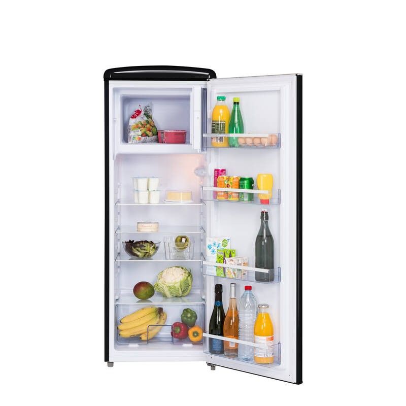 FrigeluX Retro kjøleskap, sort, 218L RF218RND