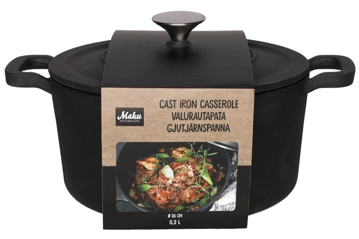 Støpejernsgryte 5,2 Liter, 24 cm - Maku Kitchen Life