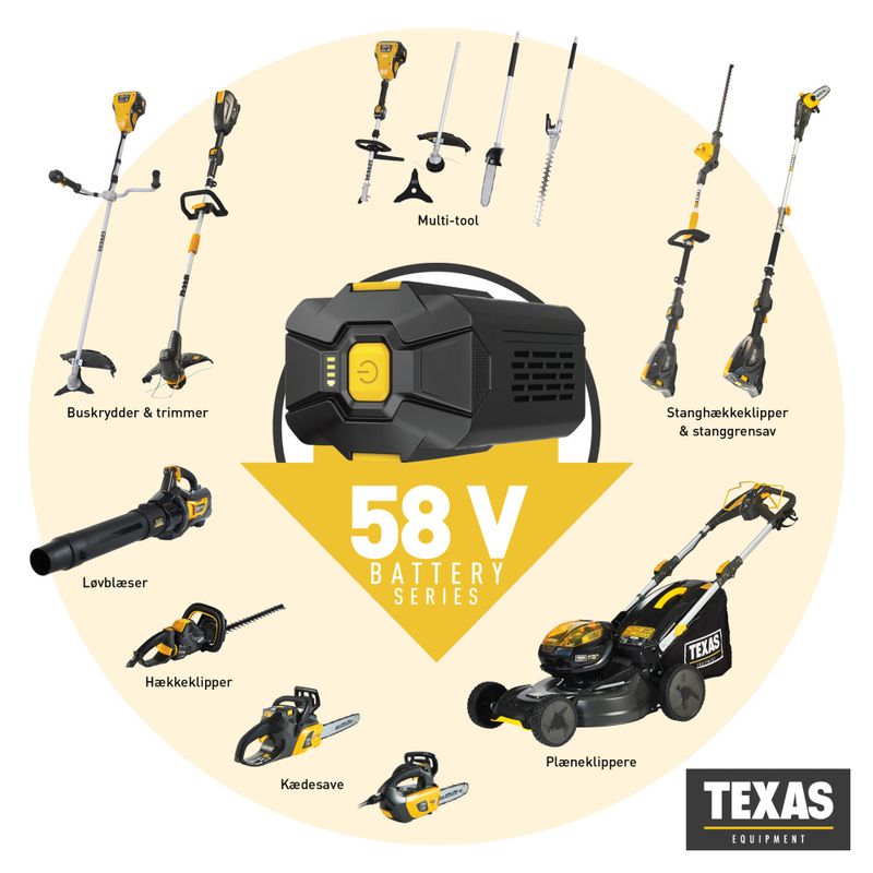 Kraftig Batteridrevet Grensag / Stangsag - 58V (Uten Batteri & Lader) - Teleskop - Texas PCZ5800
