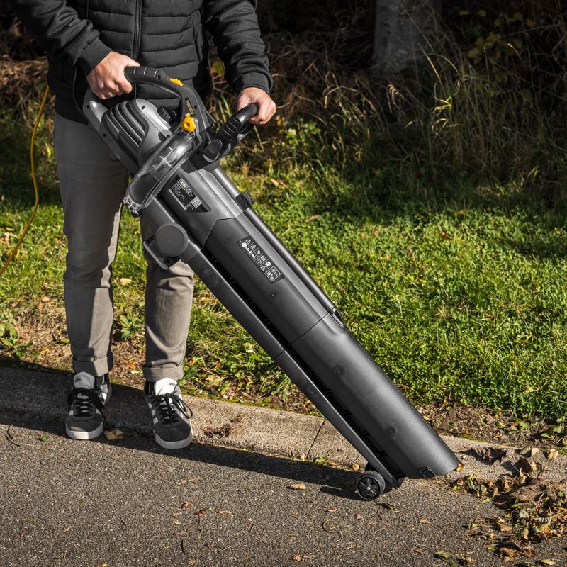 Kraftig Elektrisk Løvblåser & Løvsuger 3000W med Kvern og Oppsamler