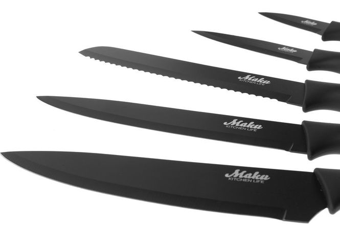 Hovedbilde Knivsett 5 Deler i Sort - Maku