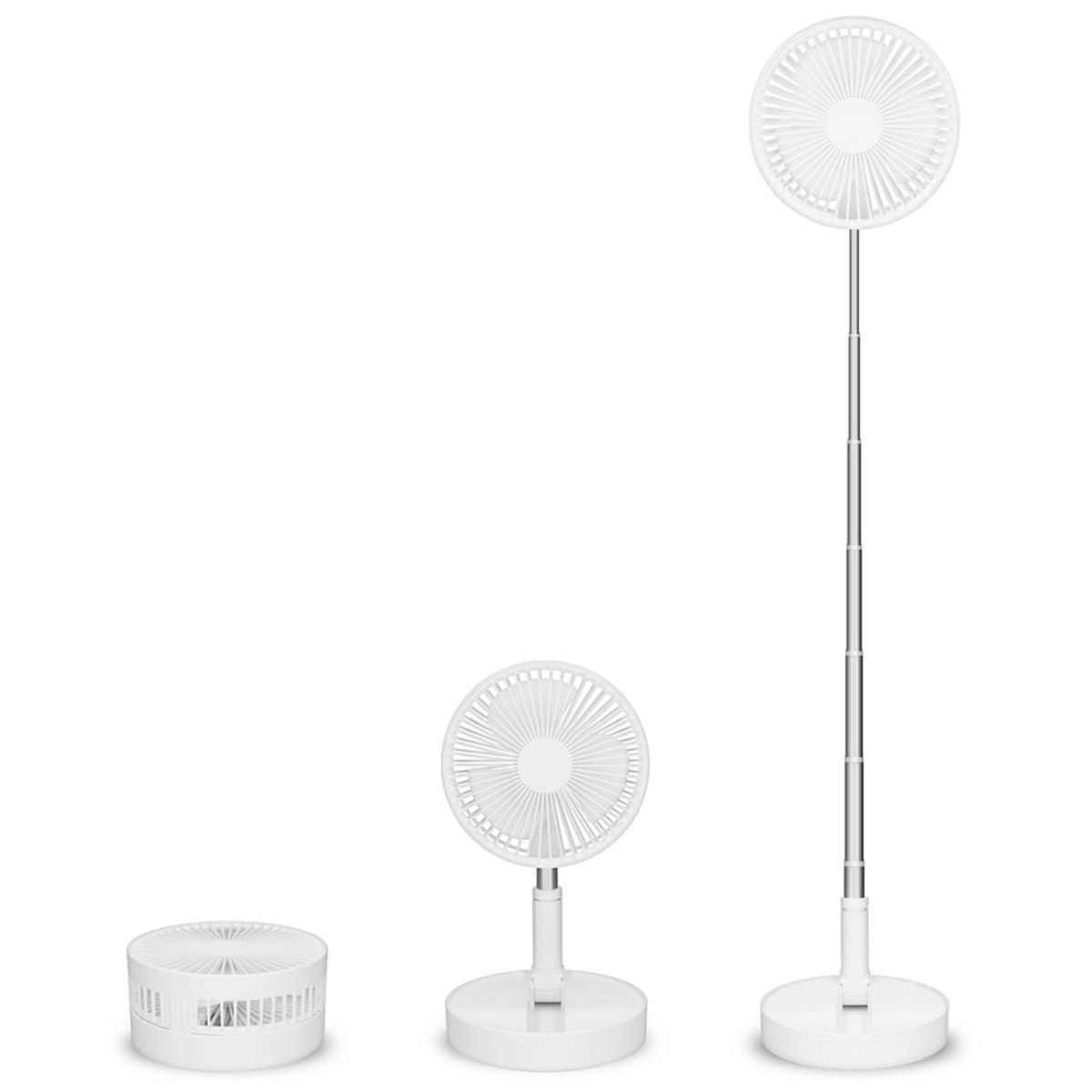 Bordvifte - Bærbar vifte - Pidestallvifte - 20 cm diameter - oppladbar - Lang driftstid