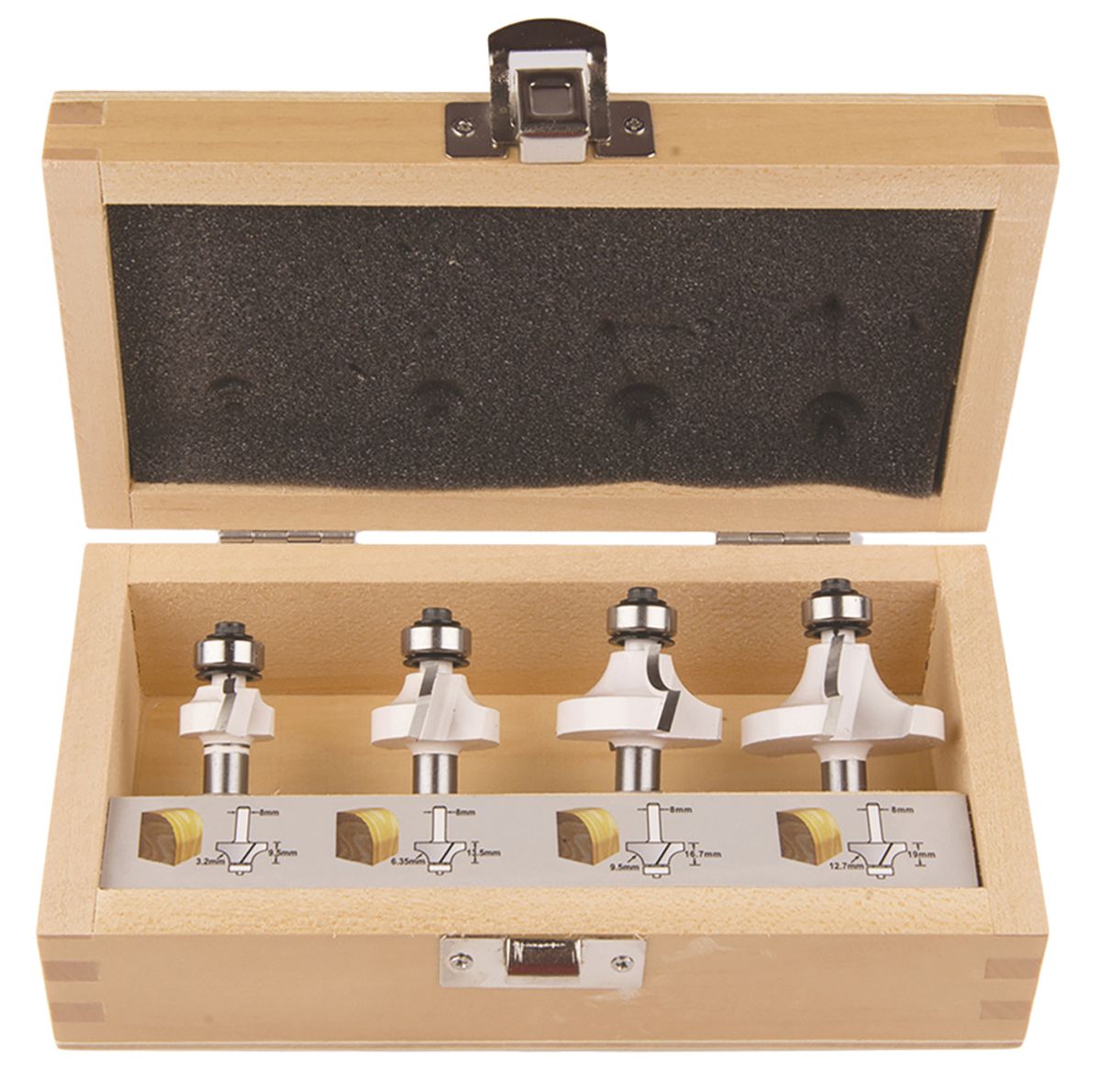 Makita Fresesett 8 mm 4-Deler D-53534