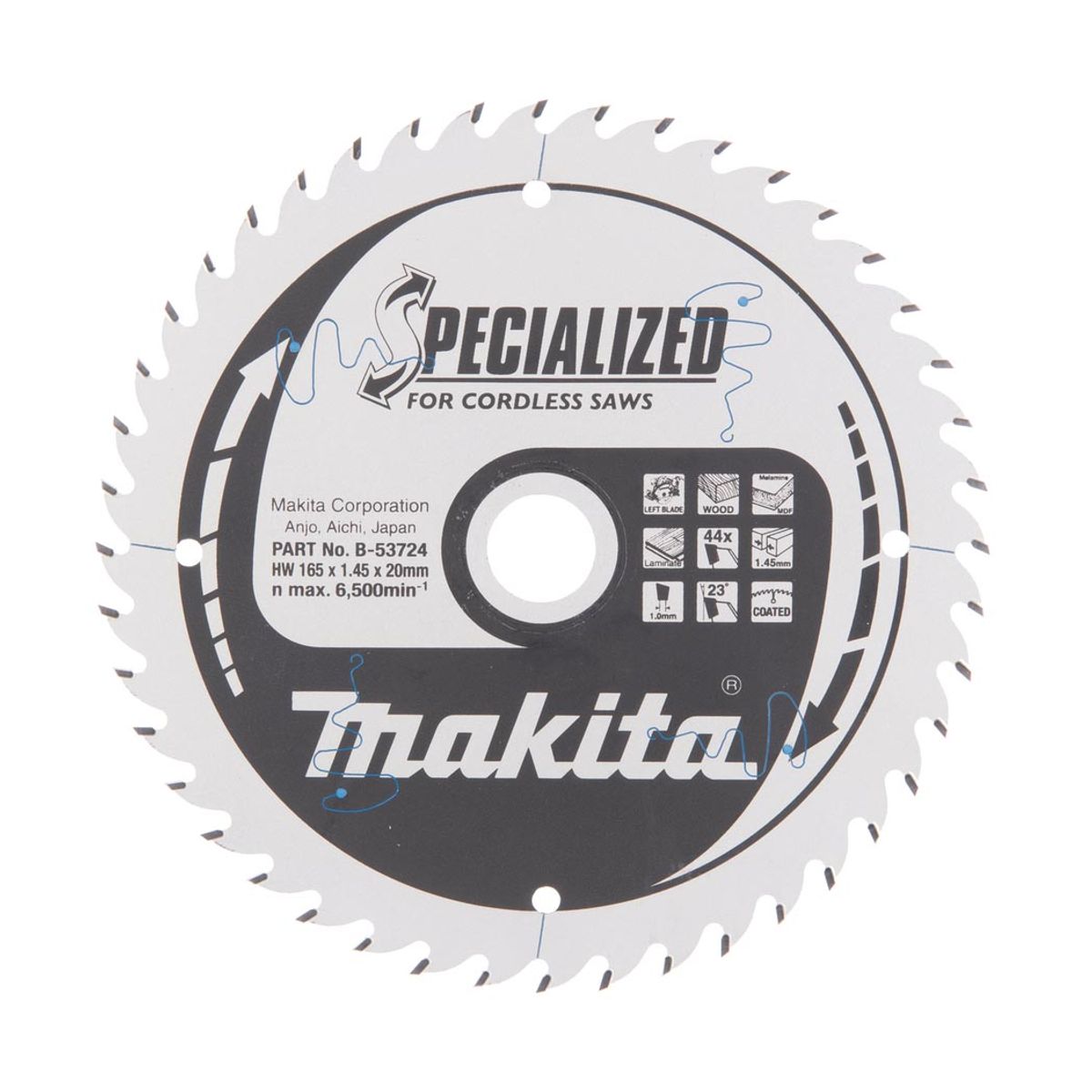 Makita Sirkelsagblad Specialized 165 mm Tre/MDF/Laminat B-53724 V