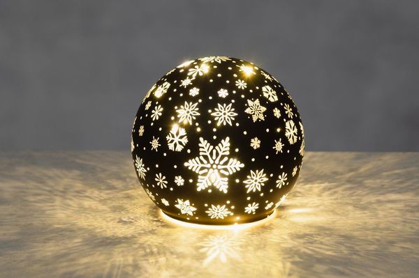 Hovedbilde Glasskule 3D LED Dekorativ Glasskule Snøfnugg 12 ...
