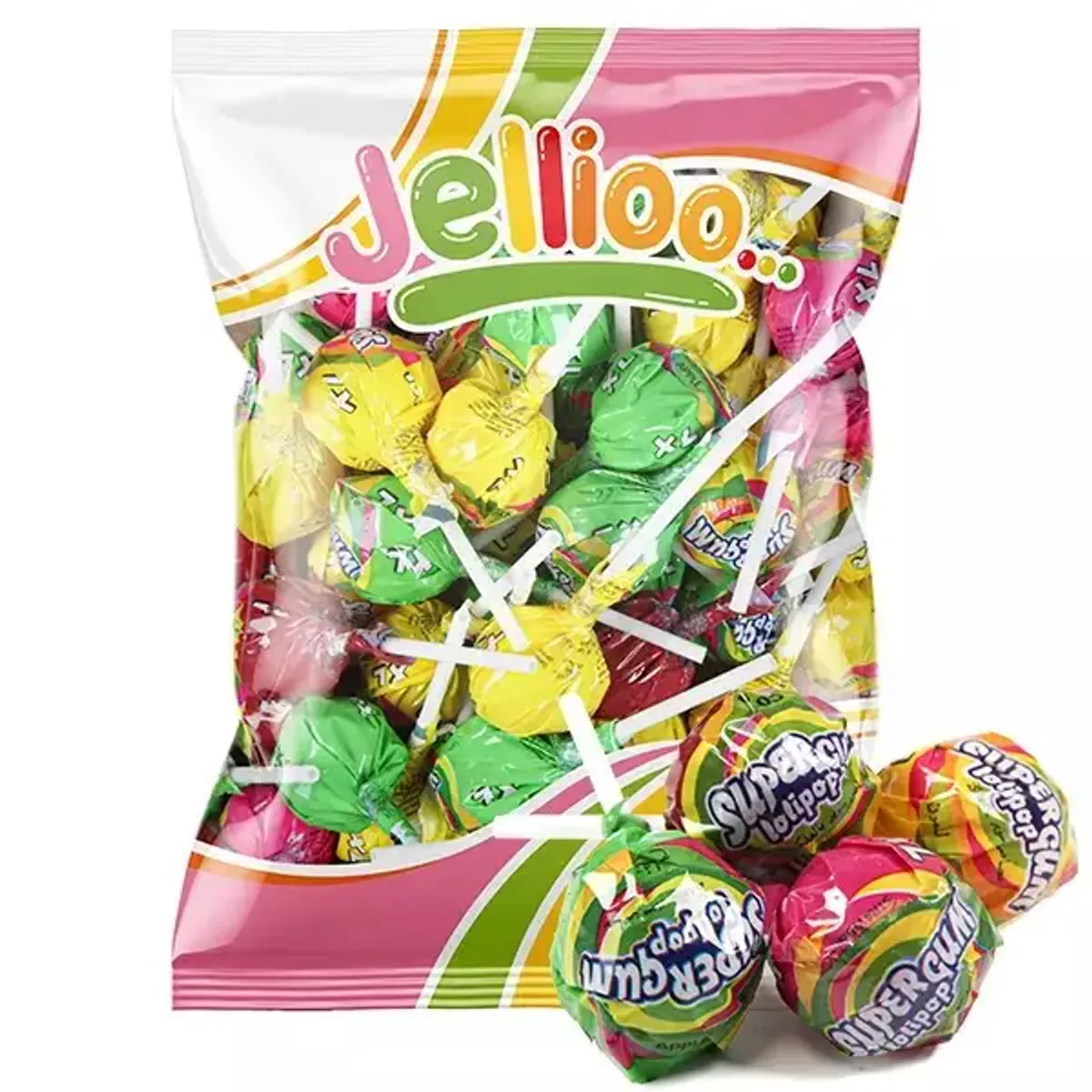 Supergum Lollipop - Kjærlighet på Pinne Mix 53 stk i pakke - 6 smaker