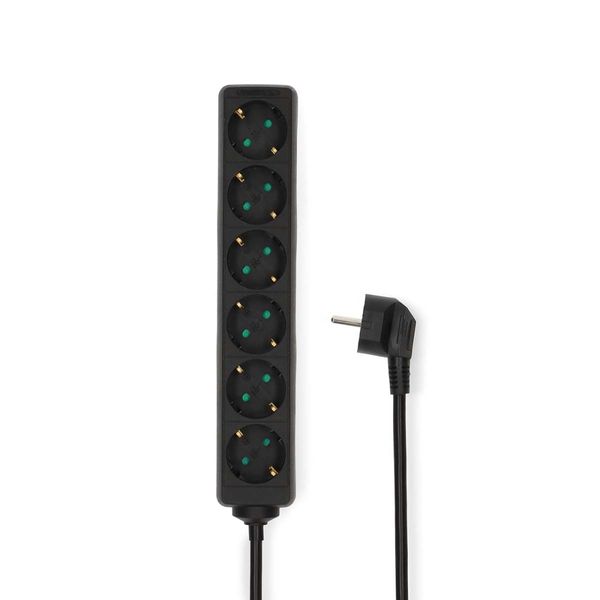 Hovedbilde Skjøtekabel med 6 Uttak og 3 Meter Kabel - Svart