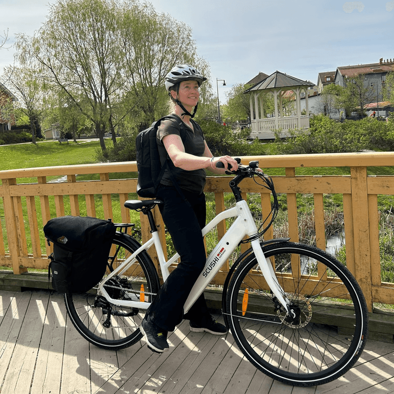 Scushi Norway Universe Elsykkel - Hvit - 46cm ramme - 55-75 km rekkevidde