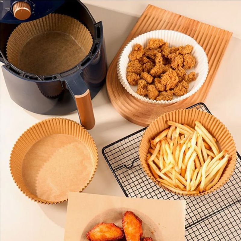 Airfryer Papir - Unngå Griseri - 50 stk - Runde - 20 cm i diameter