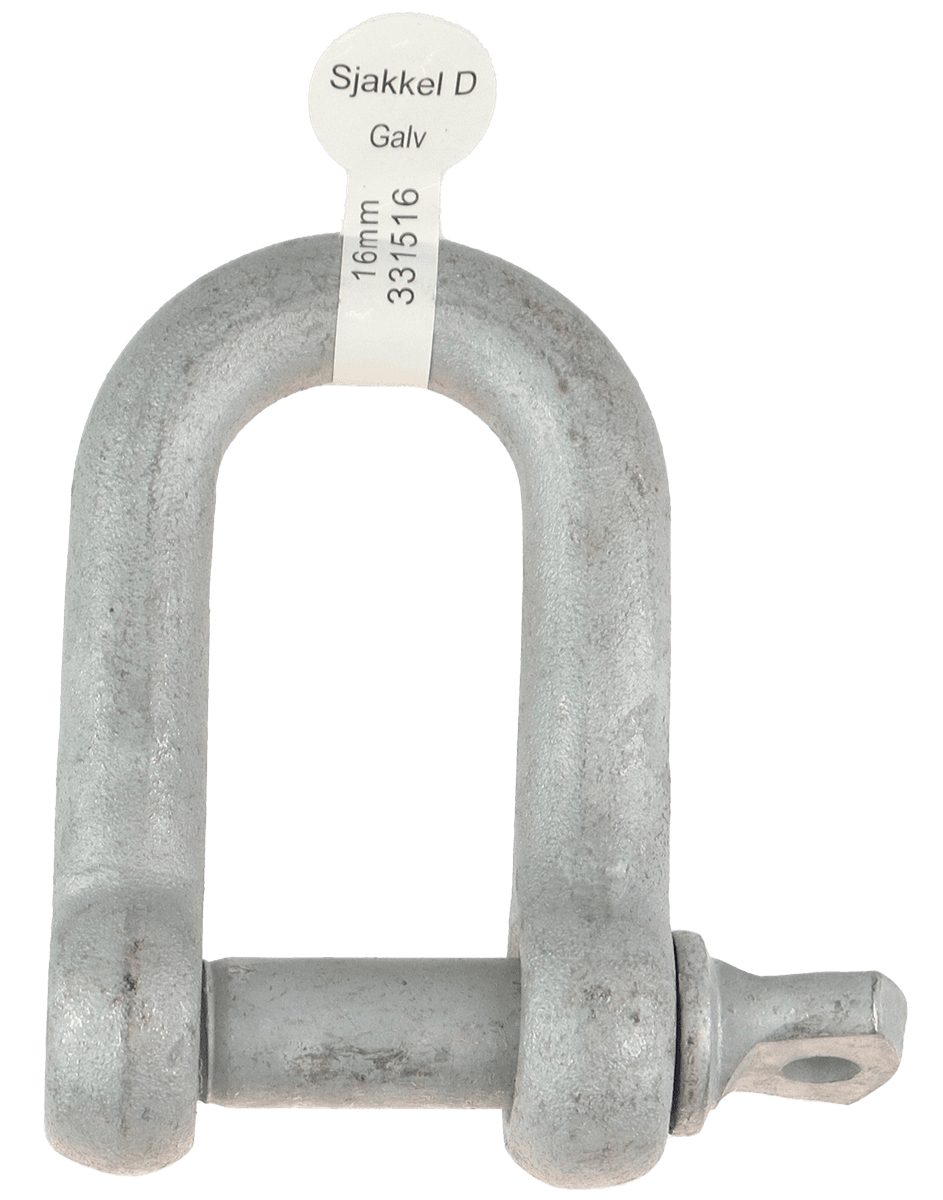 Sjakkel D 16mm Galvanisert