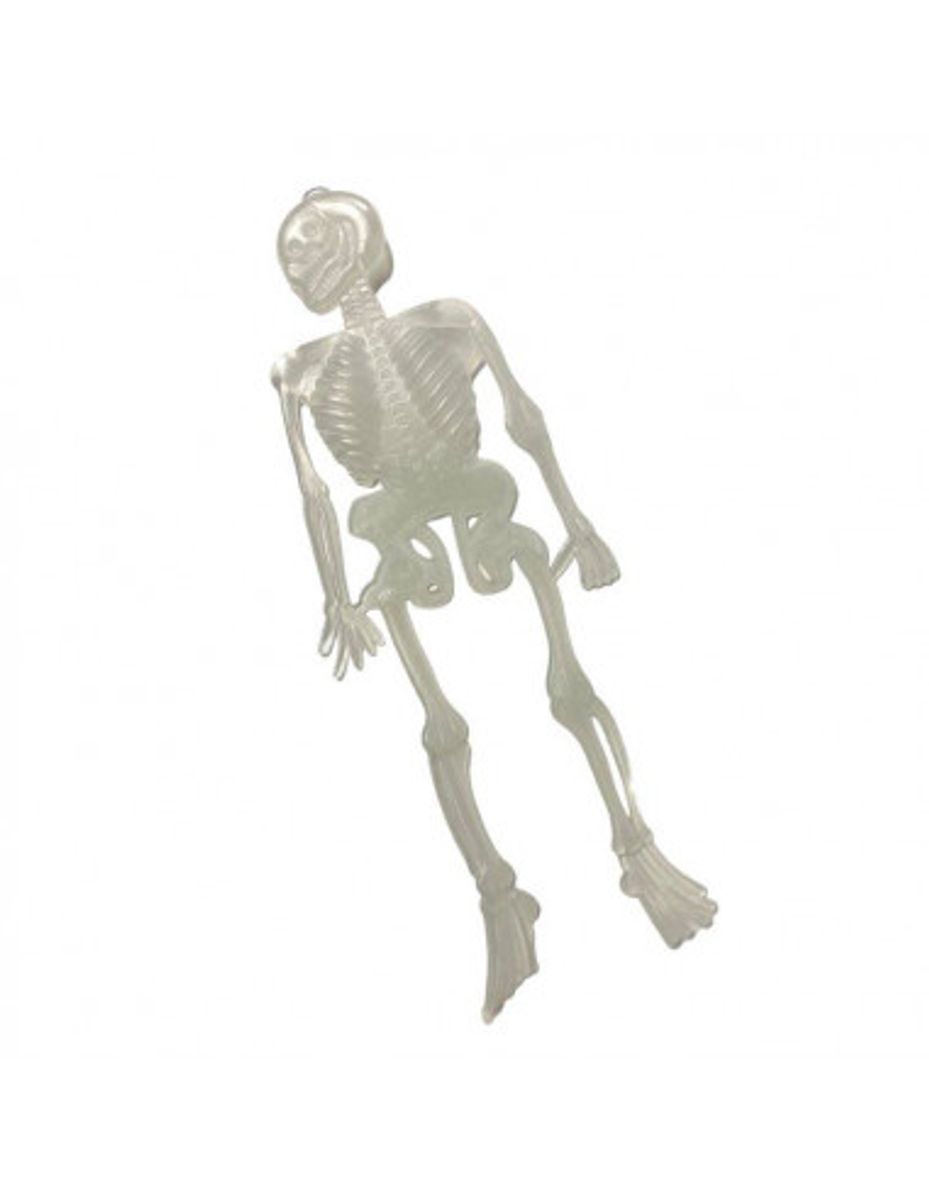 Glow In The Dark Skjelett til Halloween - Pakke med 10 stk