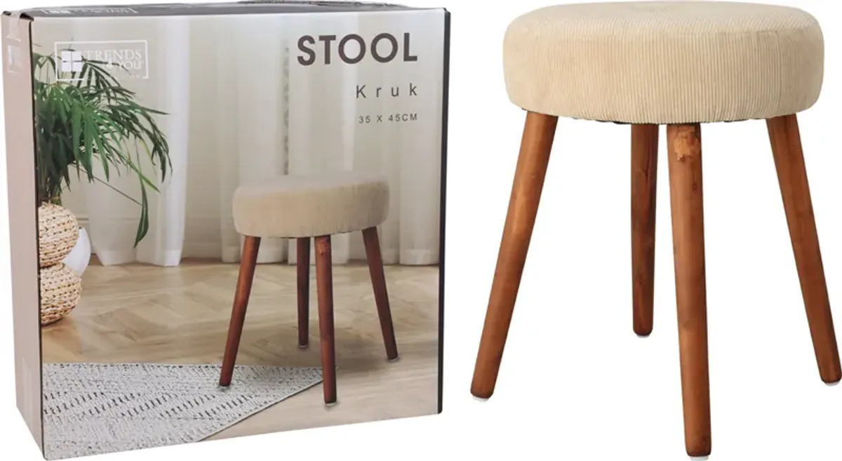 Rund Krakk med Treben og sete i Stoff